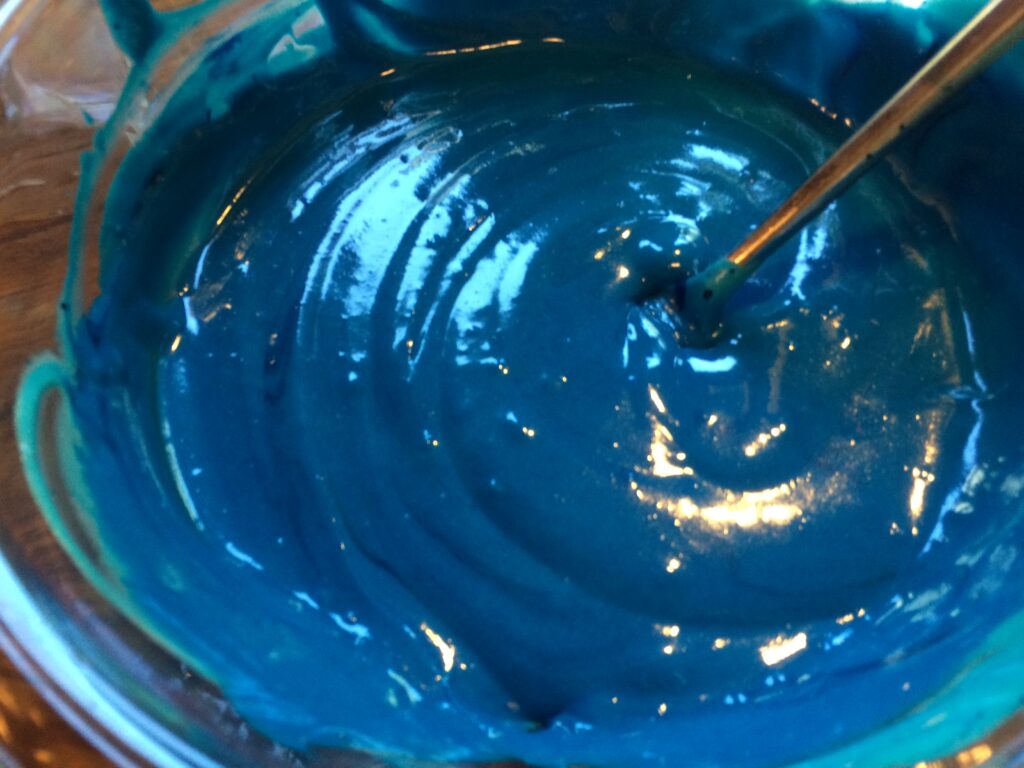 blue cake batter