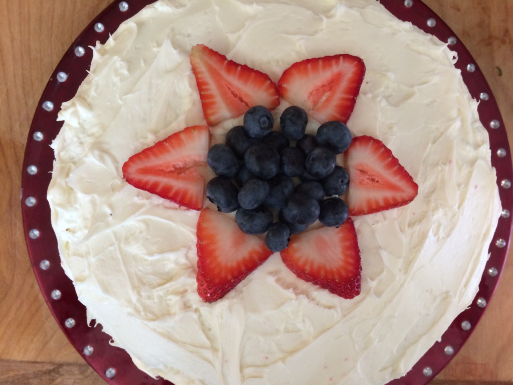 fruit design on top of cake