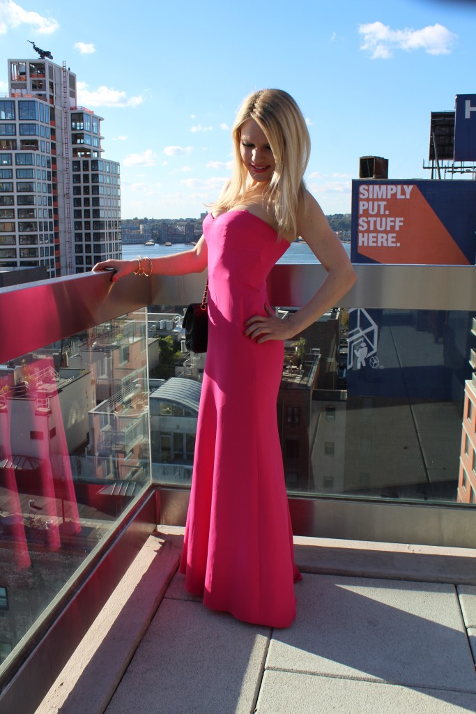 Caitlin Hartley of Styled American long pink dress