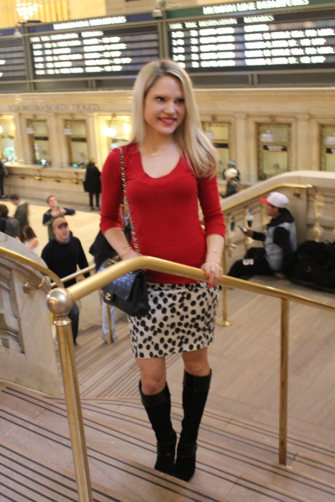Caitlin Hartley of Styled American polka dot skirt