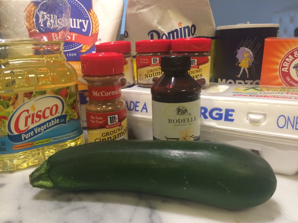 Caitlin Hartley of Styled American zucchini bread recipe ingredients 