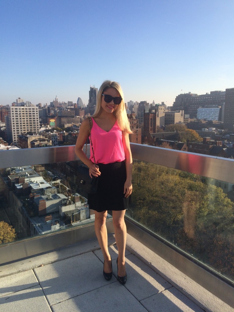 Caitlin Hartley of Styled American style blogger in hot pink