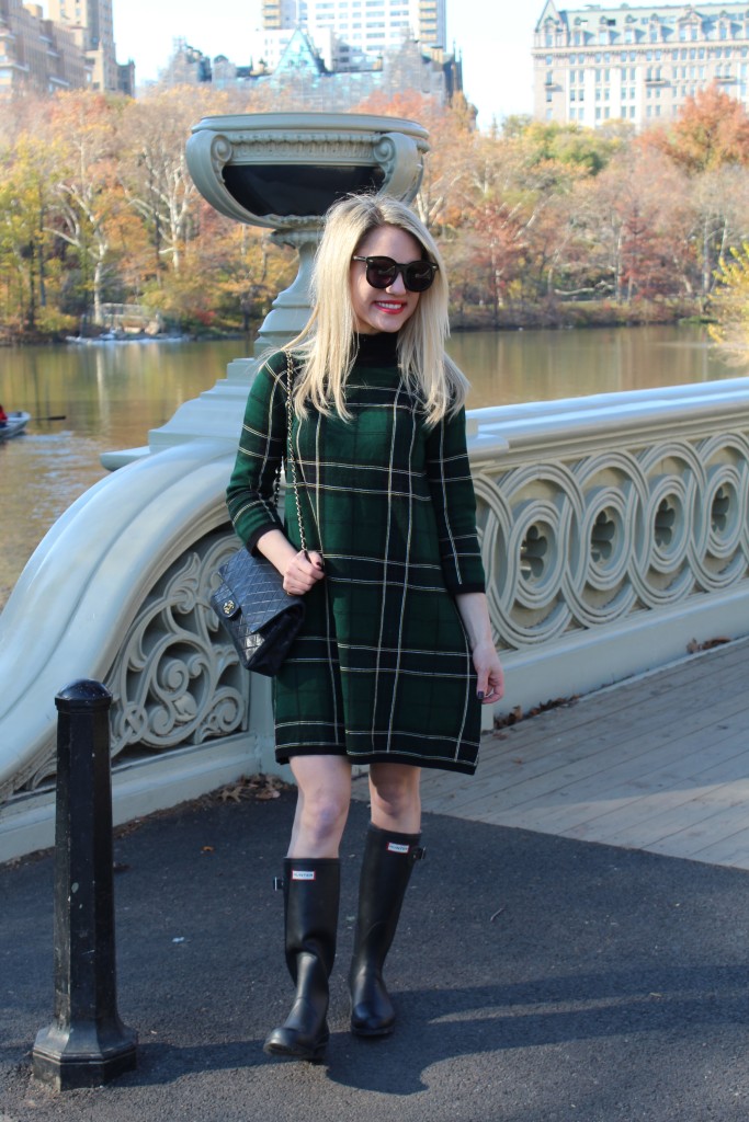Caitlin Hartley of Styled American green check dress