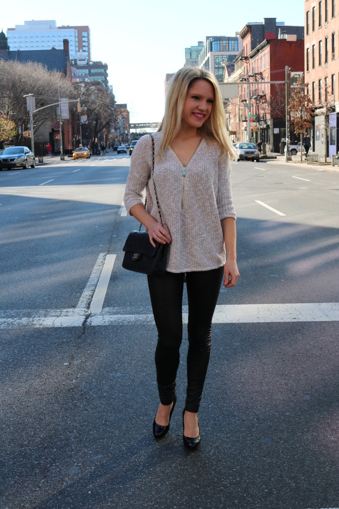 Caitlin Hartley of Styled American express runway style, zipper sweater