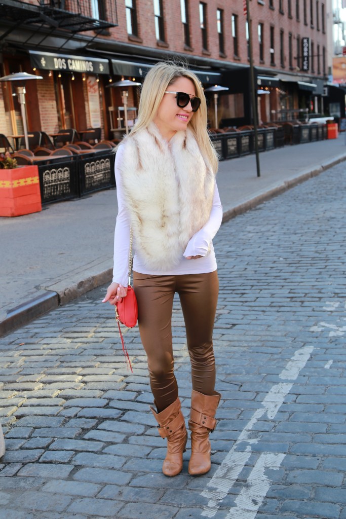 Caitlin Hartley of Styled American rent designer sunglasses, winter fashion