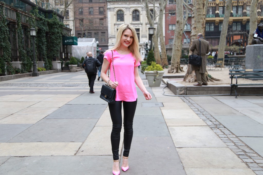Caitlin-Hartley-of-Styled-American-plush-leggings-pink-christian-louboutins