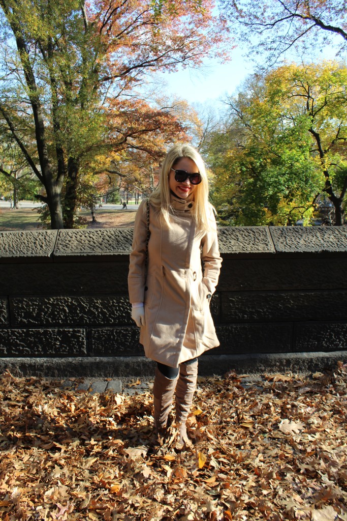 Caitlin Hartley of Styled American, tan winter coat, winter in NYC