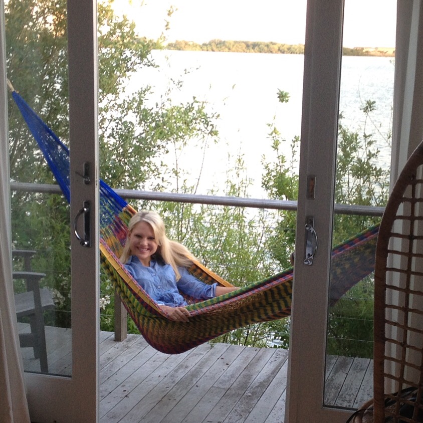 Caitlin Hartley of Styled American girl in hammock at the Surf Lodge in Montauk