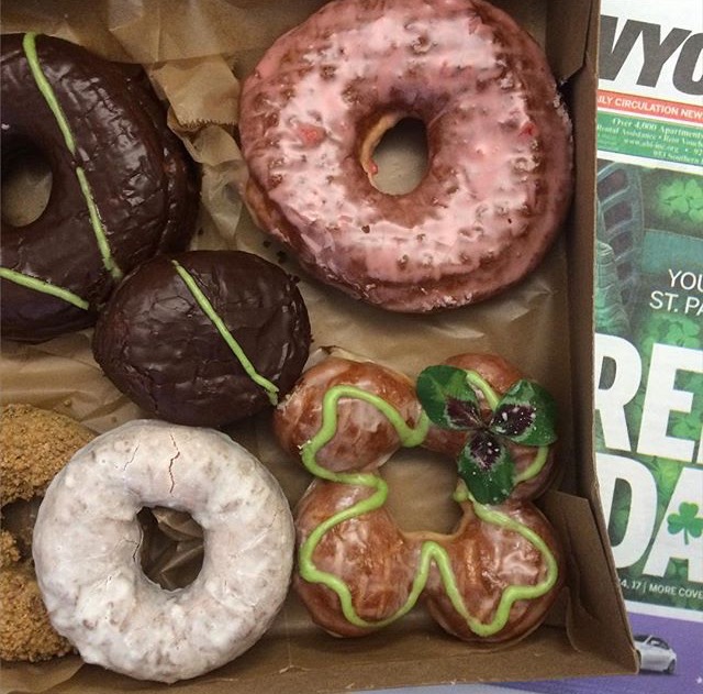 Caitlin Hartley of Styled American st. patty's day donuts