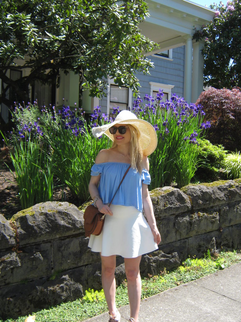 Caitlin-Hartley-of-Styled-American-fit-for-rose-garden-nordstrom-floppy-hat-off-the-shoulder-top