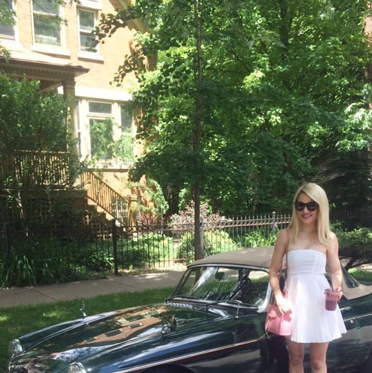 girl-in-white-dress-in-front-of-vintage-car