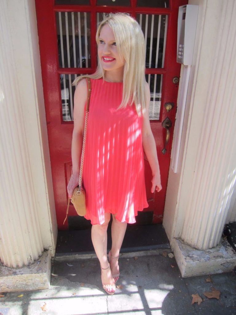 red-pleated-short-dress