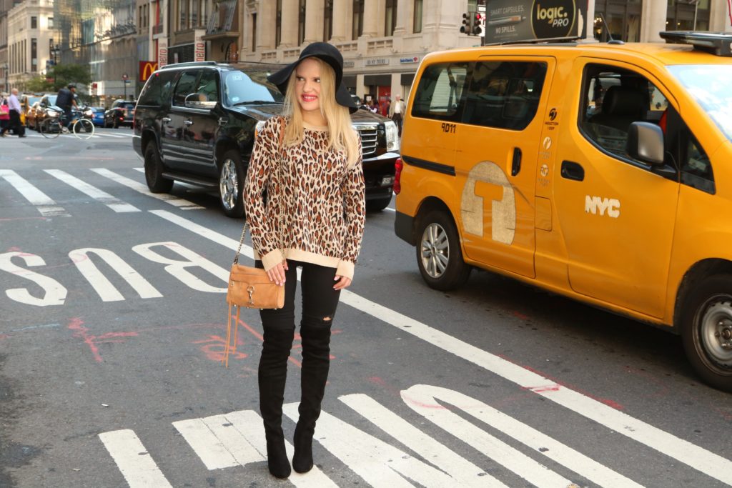 leopard-sweater-black-skinnies-black-over-the-knee-boots http://styledamerican.com/the-perfect-designer-boots-dupe/