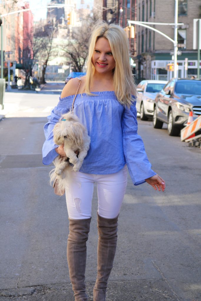 express-top-white-jeans-stuart-weitzman-boots http://styledamerican.com/ellies-story/