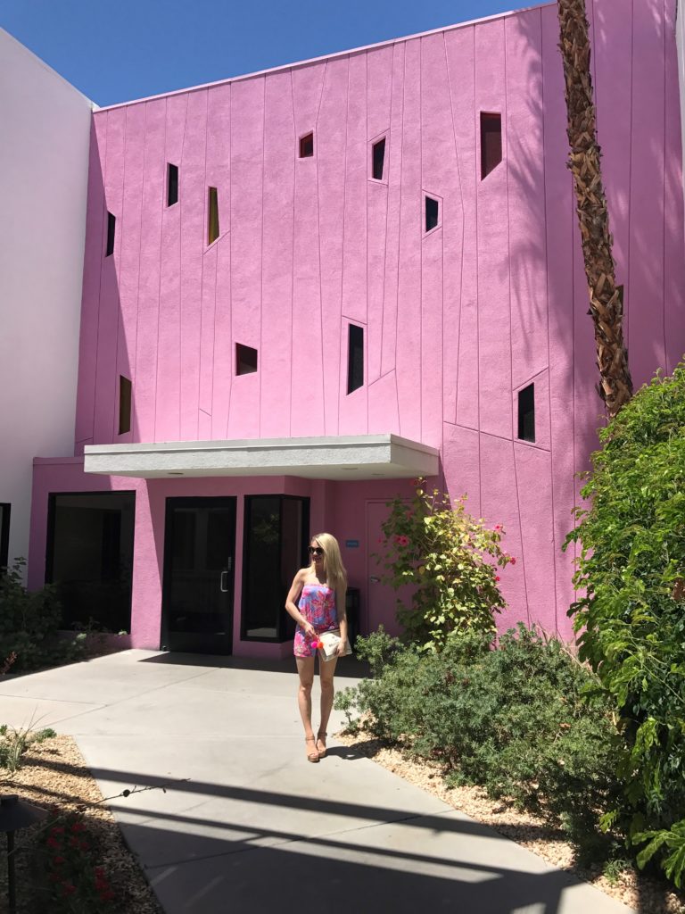 pink wall at the saguaro palm springs