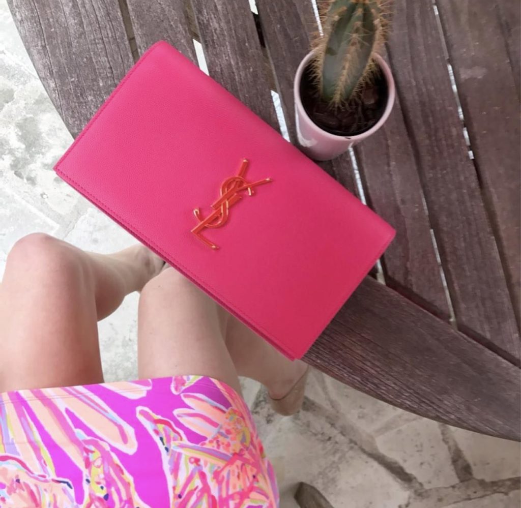 pink ysl bag with lilly pulitzer flatly shot http://styledamerican.com/instagram-roundup-summer-adventures/